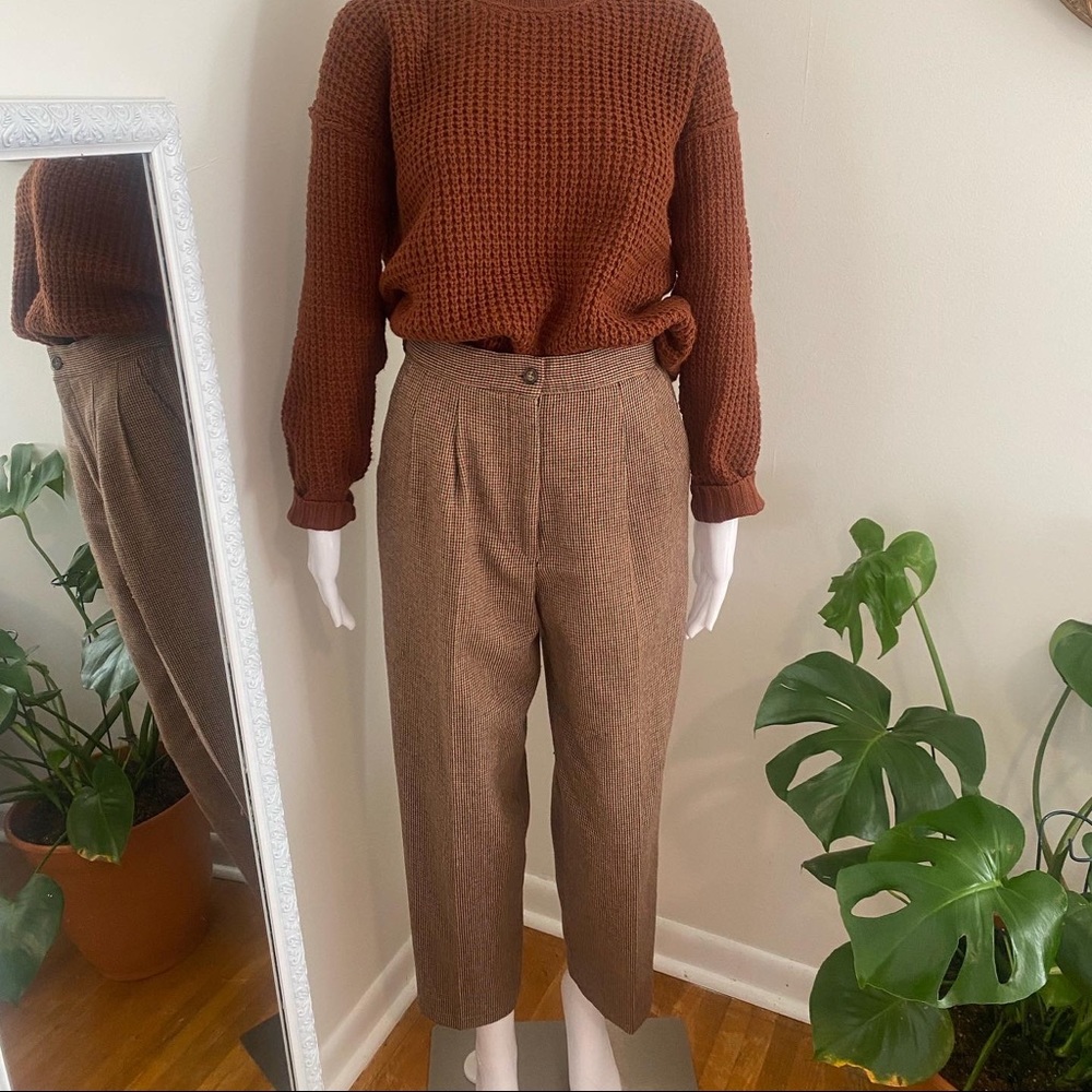 Joan Leslie wool houndstooth pants